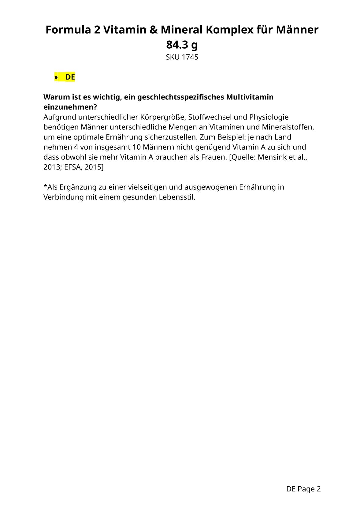 Vitamin- und Mineralstoffkomplex