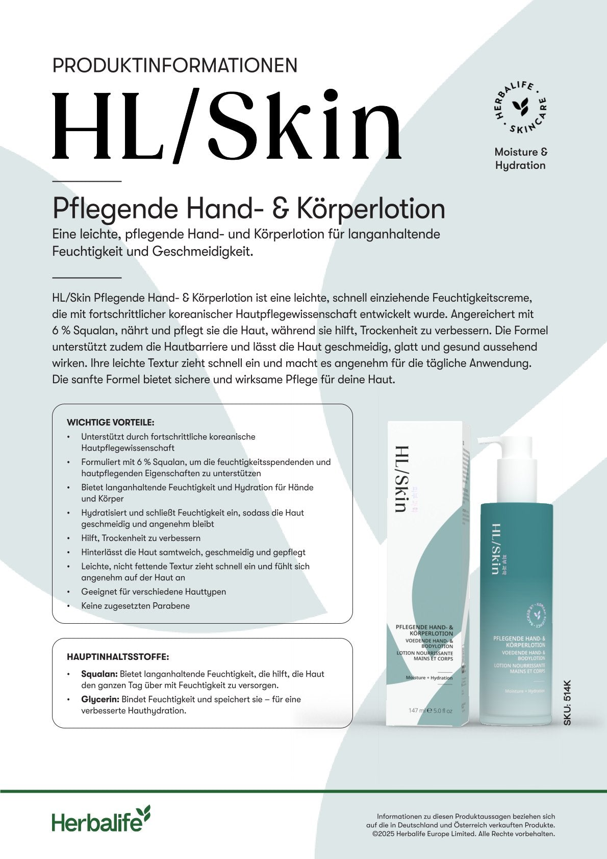 HL/Skin Lotion Nourrissante Mains et Corps