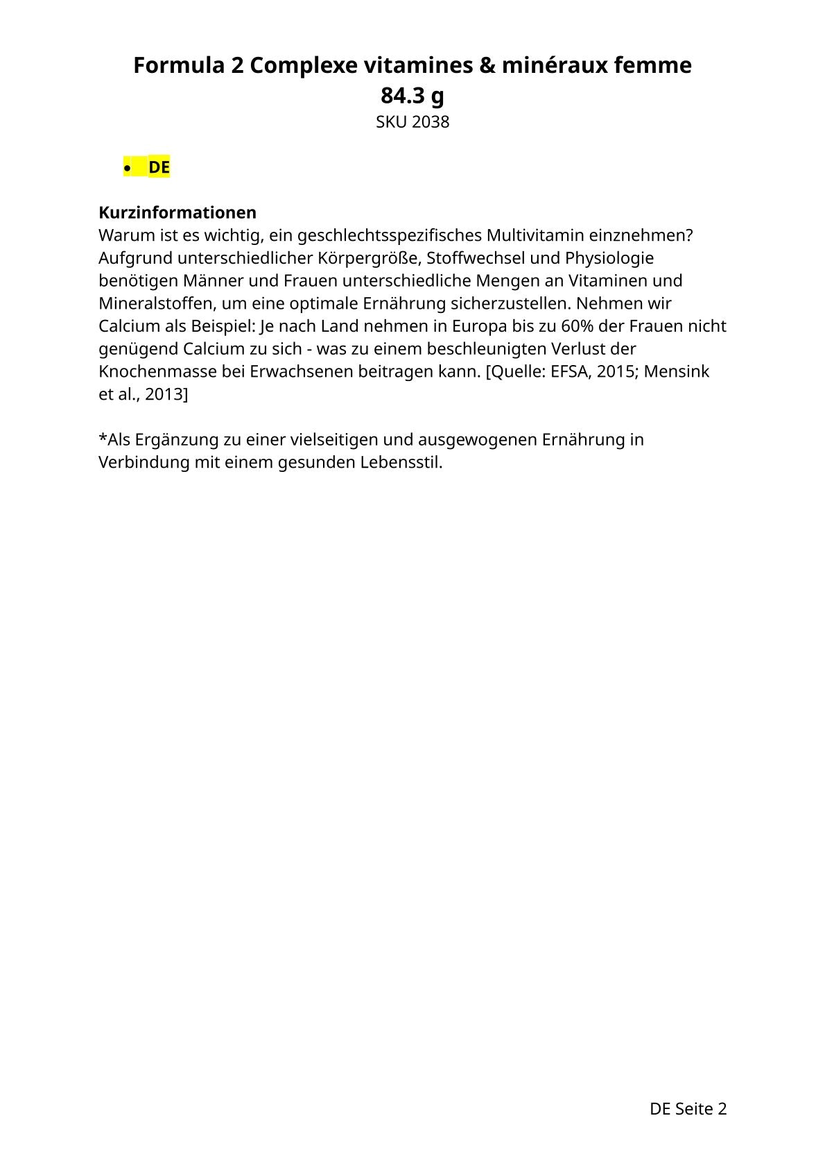 Vitamin- und Mineralstoffkomplex