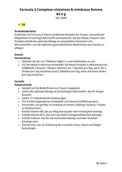 Vitamin- und Mineralstoffkomplex
