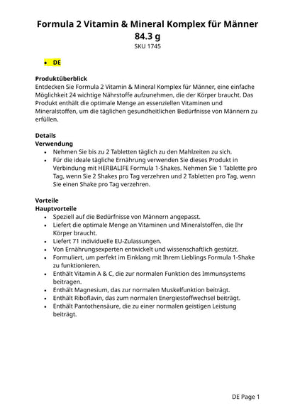 Vitamin- und Mineralstoffkomplex